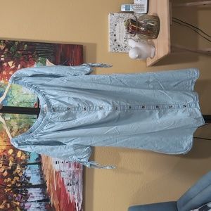 SPEED CONTROL 1X CHAMBRAY MIDI DRESS